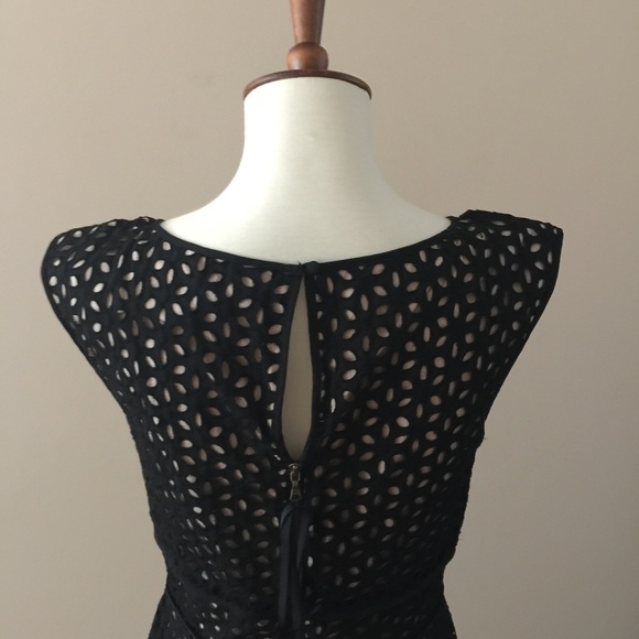 Ann Taylor Loft Black Lined Eyelet Dress Size 2 - Picture 4 of 8